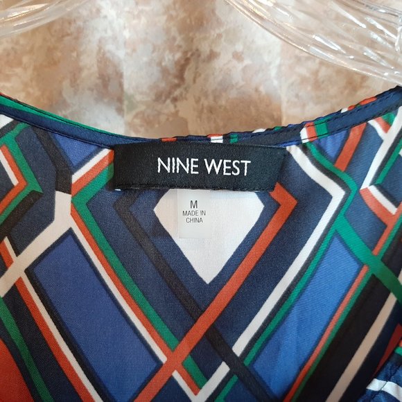 9West sleeveless geometric print top size M - Picture 3 of 6